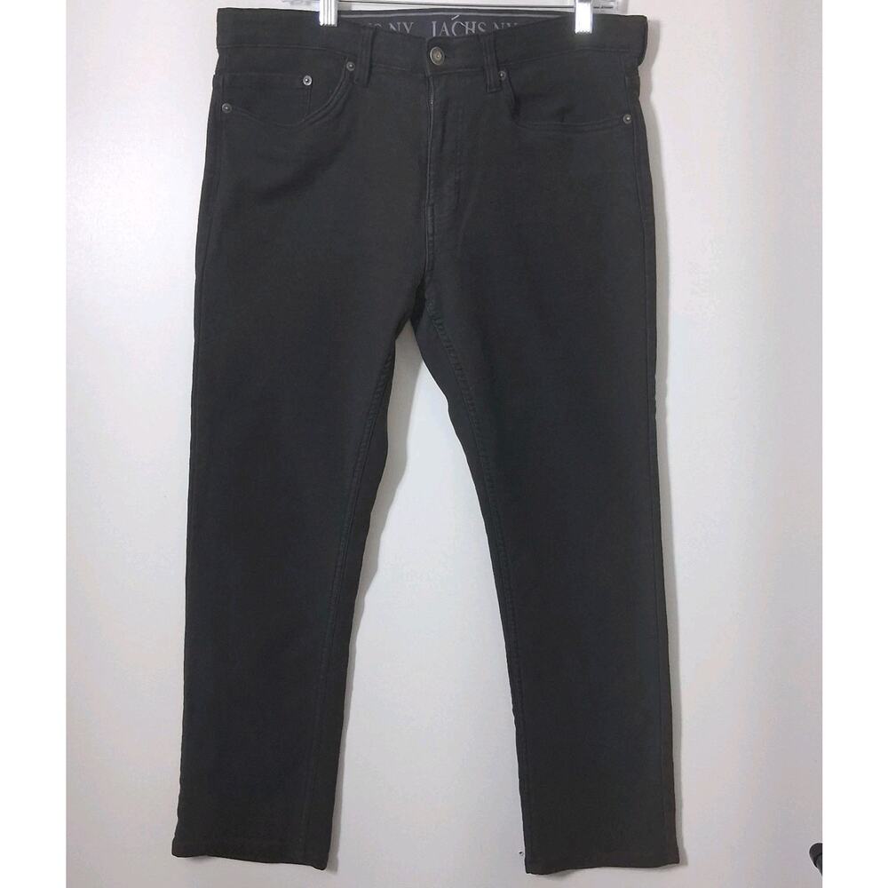 Jachs NY Pants Men's Size 34×29 Black Straight Fit Flex Waist Band 5-pocket